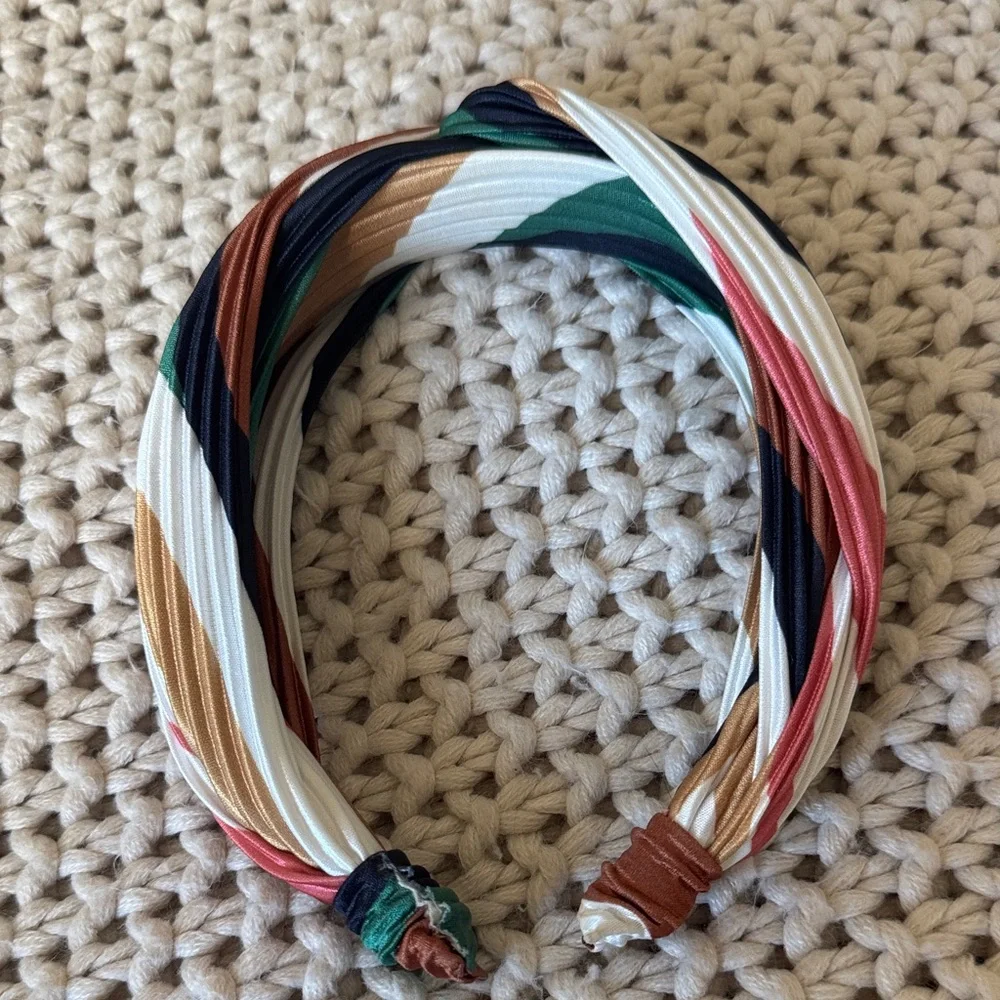 Anthropologie Pleated Stripe Headband